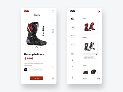 Mobile App Moto racing Boots