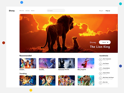 Movie -Anime UI anime design disney episode movie play player spotify talavadze tv ui ux video web