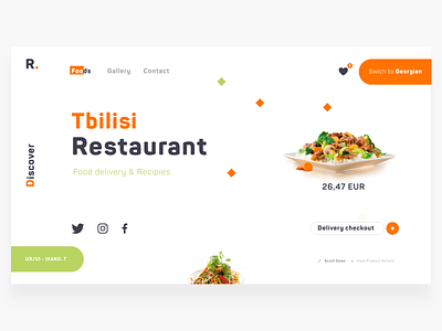 Foodie Product Page breakfast clean concept daily ui design food home page inspiration landing page minimal restaurant site talavadze ui ux web