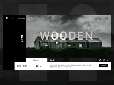 BARN Web Concept barn black design identity inspiration landing page minimal talavadze ui ux web website white wooden