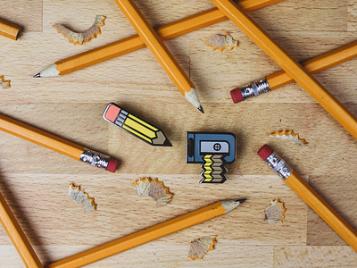 Pencil & Sharpener Enamel pins