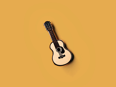 Acoustic Enamel pin acoustic guitar enamel pin guitar music