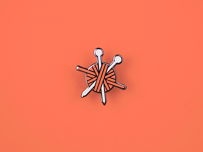 Coral knitting enamel pin enamel pin knitting