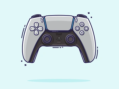 PS5 Dualsense Flat Illustration 2d 2d art flat illustration flatdesign gaming graphic design illustraion illustrator playstation ps4 ps5 sony vector vectorart