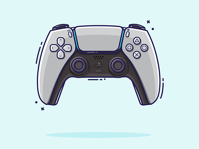 PS5 Dualsense Flat Illustration