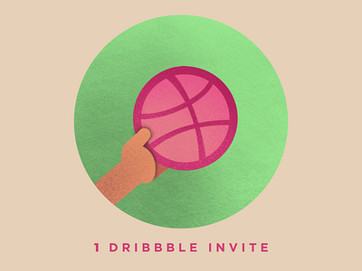 1 Dribbble Invite. dribbble invite illustraion invite invite giveaway procreate