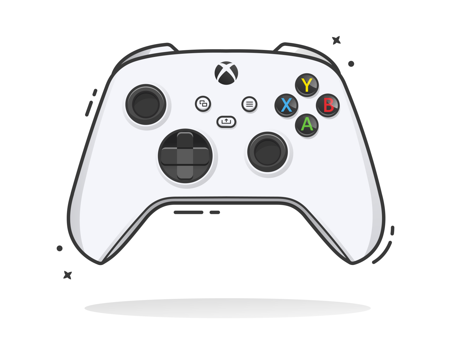 Xbox Controller Flat Illustration.