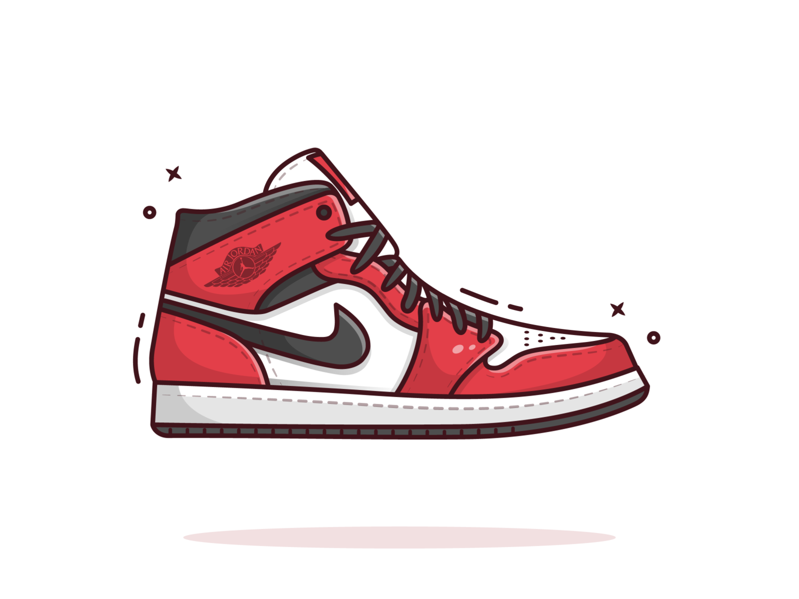 Nike Air Jordan 1 2d illustrator vector illustration vector 2d art flatdesign minimal shoes sneakers nike shoes nike air nike air max air jordan