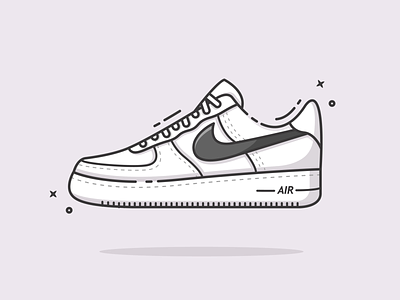 Nike Air Force 1 2d 2d art adobe illustrator air max drip flatdesign illustration illustrator minimal nike nike air shoes sneakers vector