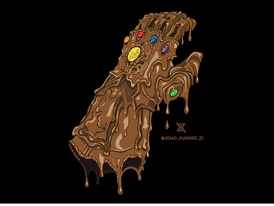 Molten Gauntlet avengers gauntlet gems gemstones illustration illustrator infinity gauntlet infinitywar marvel painting thanos