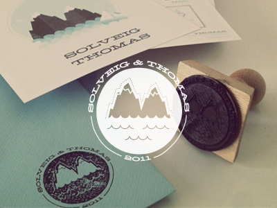 Solveig Thomas Wedding illustration logo print stamp wedding