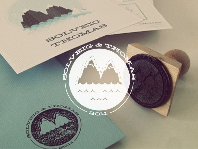 Solveig Thomas Wedding  wedding stamp print logo illustration