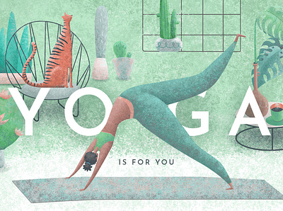 YOGA is for you design digital art digitalart home illustration jungle people plants texture textured urban yoga zen