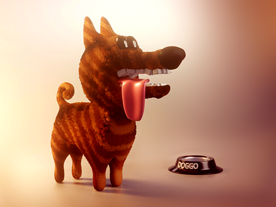 Doggo 🐕 3d 3d art 3d artist 3d illustration 3d illustrations 3d modeling animation blender blender 3d design designer eevee minimalistic minimalistic art render textures