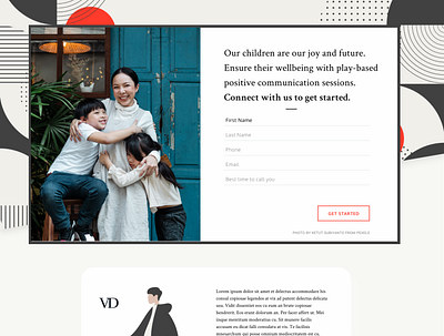 Child Wellness Coach Landing Page branding design figma minimalist design ui