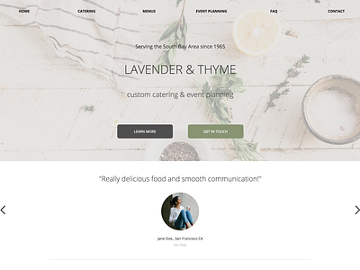 Catering Website Template | Home design minimalist design webflow