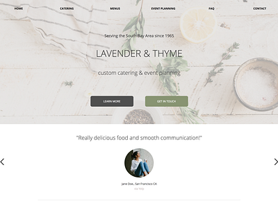 Catering Website Template | Home