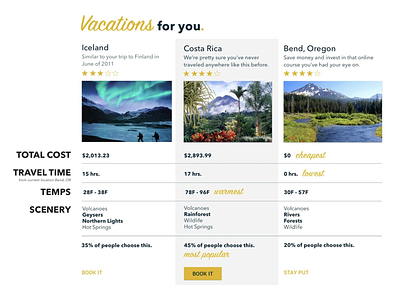 Vacation Selection Service choices decisions design ia summit information architecture research typography ui ux vacation vector