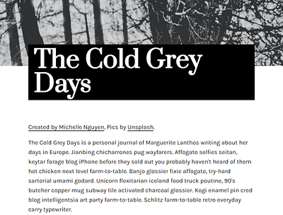 The Grey Cold Day - Article Page article article page blog ui web design