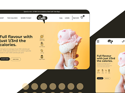 Calli Icecream - Homepage concept ecommerce ice cream ice cream shop icecream ui web design