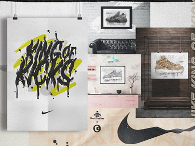 KING OF KICKS - Footlocker branding design digitalart illustration type typography