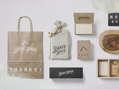 Shave Shack Barber Shop branding design logo packaging type typography