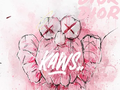 KAWS BFF Pink Edition branding design digitalart graphic design illustration type typography