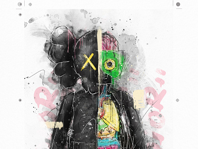 KAWS Companion Dissected Black branding design digitalart graphic design illustration type typography