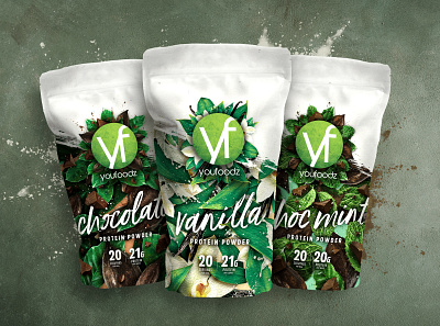 Youfoodz Protein Powder Packaging branding design packaging typography