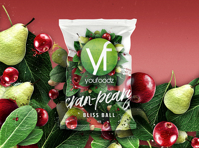 Youfoodz Cran-Peary Protein Ball branding design packaging typography