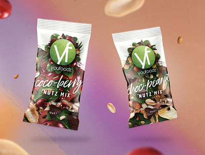 Youfoodz Nutz Mix Packaging branding design packaging typography