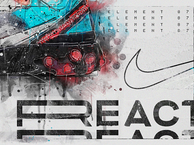 Nike React 01 branding design illustration typography