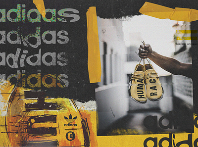 Adidas x Pharrell Williams HU branding design illustration type typography