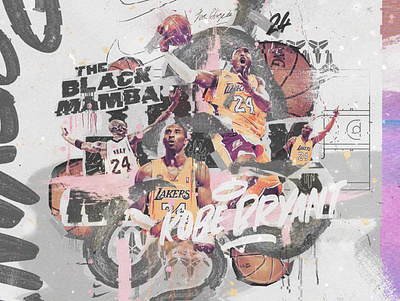 Kobe Bryant "The Black Mamba" Poster branding design digitalart illustration typography