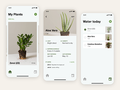 Plant care app design mobile plants ui