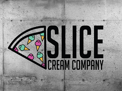 Design for concept restaurant SLICE CREAM COMPANY branding concept illustrator logo photoshop restaurant restaurant branding vector