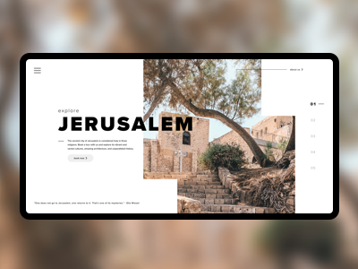 Jerusalem Mockup dekstop explore landing page product design travel ui uidesign uiux uxui