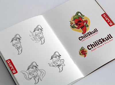 Spicy Skull Logo Template brainstorming branding cartoon concept identity illustration logo logo template restaurant sketch spicy vector