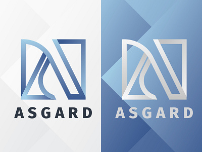 Asgard Logo a letter a logo blue branding clean design elegant icon identity lettering line logo minimal minimalist modern simple square vector web