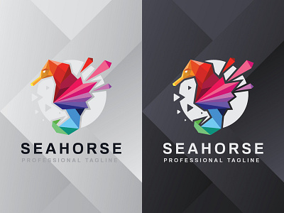 Sea Horse Logo app aquatic brand branding clean colorful design futuristic icon identity logo modern ocean polygonal sea horse tech technology vector web wild