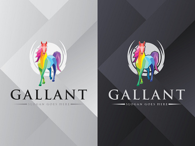 Gallant Horse Logo app brand branding colorful company design futuristic horse horse logo icon identity logo modern polygonal tech technology vector wild