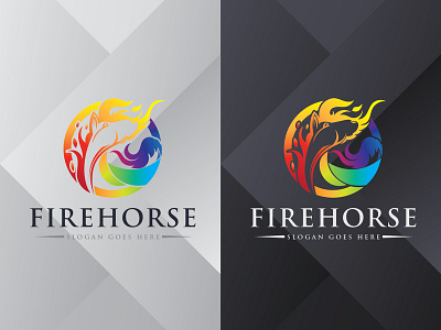 Fire Horse Logo app art artisic brand branding colorful design fire horse horse logo icon identity illustration logo modern tech technology vector web wild