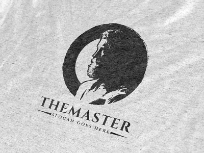 The Master Logo barbershop beard black brand branding design graphicriver icon identity illustration logo logo template man manly old man press rustic silhouette stamp vector