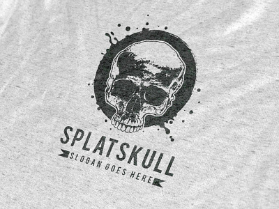 Splat Skull Logo black bone branding dark darkness death demon design devil graphicriver icon label logo logo template rustic skull skull head skull logo splat vector