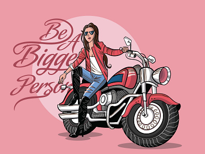 A Motor Girl design flat design girl girl illustration illuatration typography