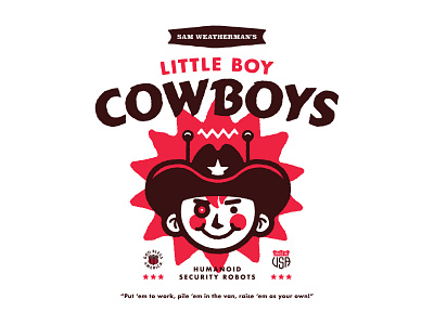 little boy cowboys big grande cowboy earwolf retro robot t shirt graphic vintage