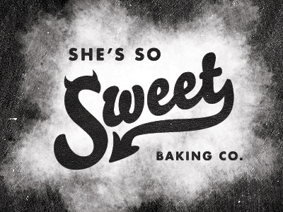 She's So Sweet Baking Co. baking bello devil logo sweet