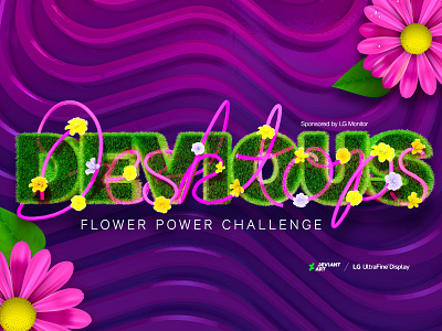 FlowerPower Dribbble 3d brand c4d clean creative design digitalart download flower freebie graphic lettering logo