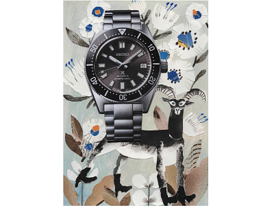"Himmapanmashmallow" Illustration for L'officiel Hommes animalillustration character collage collageart collages color design editorial editorial design editorial illustration illustration mixed media painted paper painting paper collage paperart seiko watch