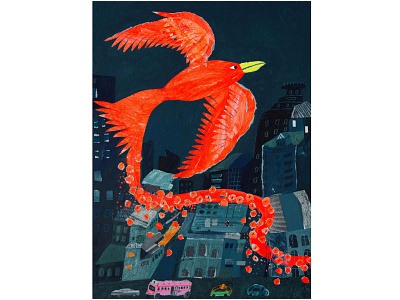 The Flight of Expression 2021 bird childrens book city collage color editorial editorial illustration illustration mixed media painting paper collage paperart